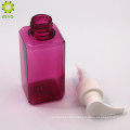 100ml empty square shampoo cosmetic clear colored plastic pump bottle